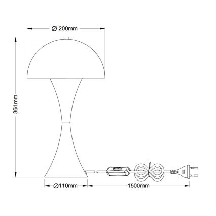 Globo - Candeeiro de mesa 1xE27/40W/230V