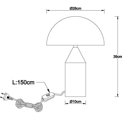 Globo - Candeeiro de mesa 2xE27/40W/230V cromado fosco