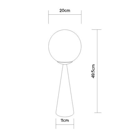 Globo - Candeeiro de mesa 1xE27/40W/230V latão