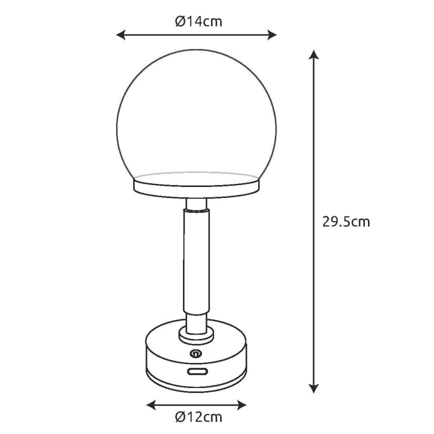 Globo - Candeeiro de mesa tátil LED com regulação LED/2,5W/5V 1800mAh 2800K verde