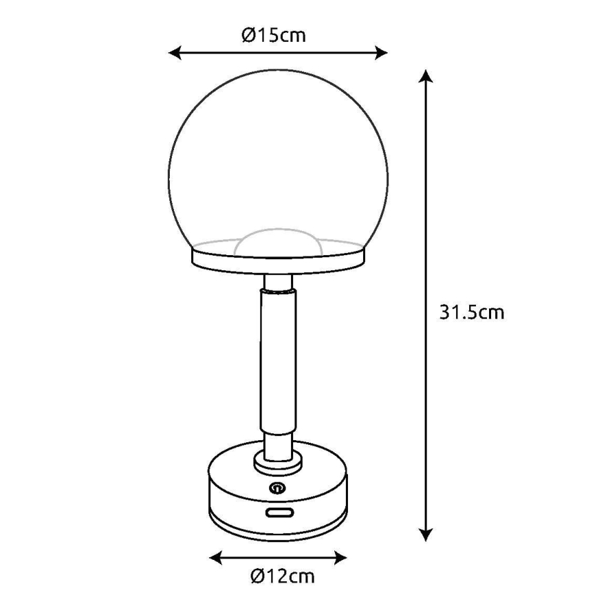 Globo - Candeeiro de mesa LED tátil com regulação LED/2,5W/5V 1800mAh 2700/4000/6500K Rosa dourado