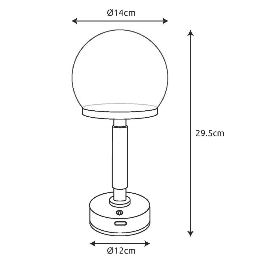 Globo - Candeeiro de mesa LED tátil com regulação LED/2,5W/5V 1800mAh 2800K prateado