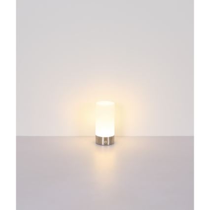 Globo - Lâmpada de mesa exterior tátil dimmável LED RGBW LED/1,8W/5V 1500 mAh IP44 cromo fosco