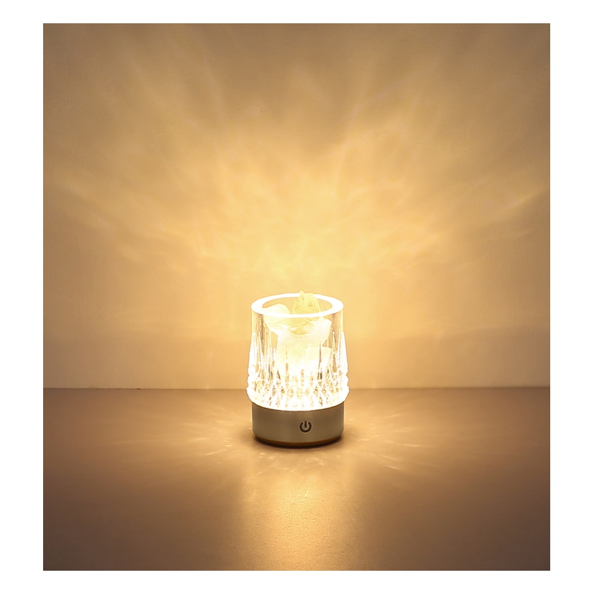 Globo - Lâmpada de mesa tátil regulável LED/1W/5V 3000K 1200 mAh prateada