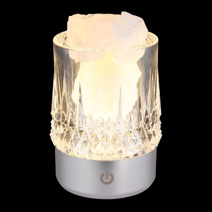 Globo - Lâmpada de mesa tátil regulável LED/1W/5V 3000K 1200 mAh prateada