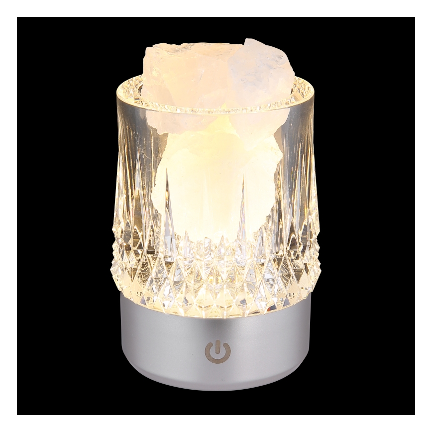 Globo - Lâmpada de mesa tátil regulável LED/1W/5V 3000K 1200 mAh prateada