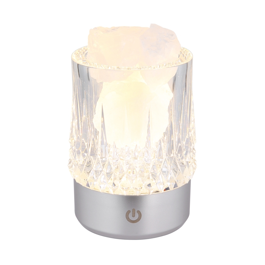 Globo - Lâmpada de mesa tátil regulável LED/1W/5V 3000K 1200 mAh prateada