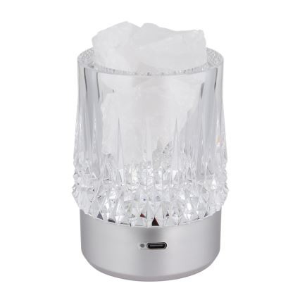 Globo - Lâmpada de mesa tátil regulável LED/1W/5V 3000K 1200 mAh prateada