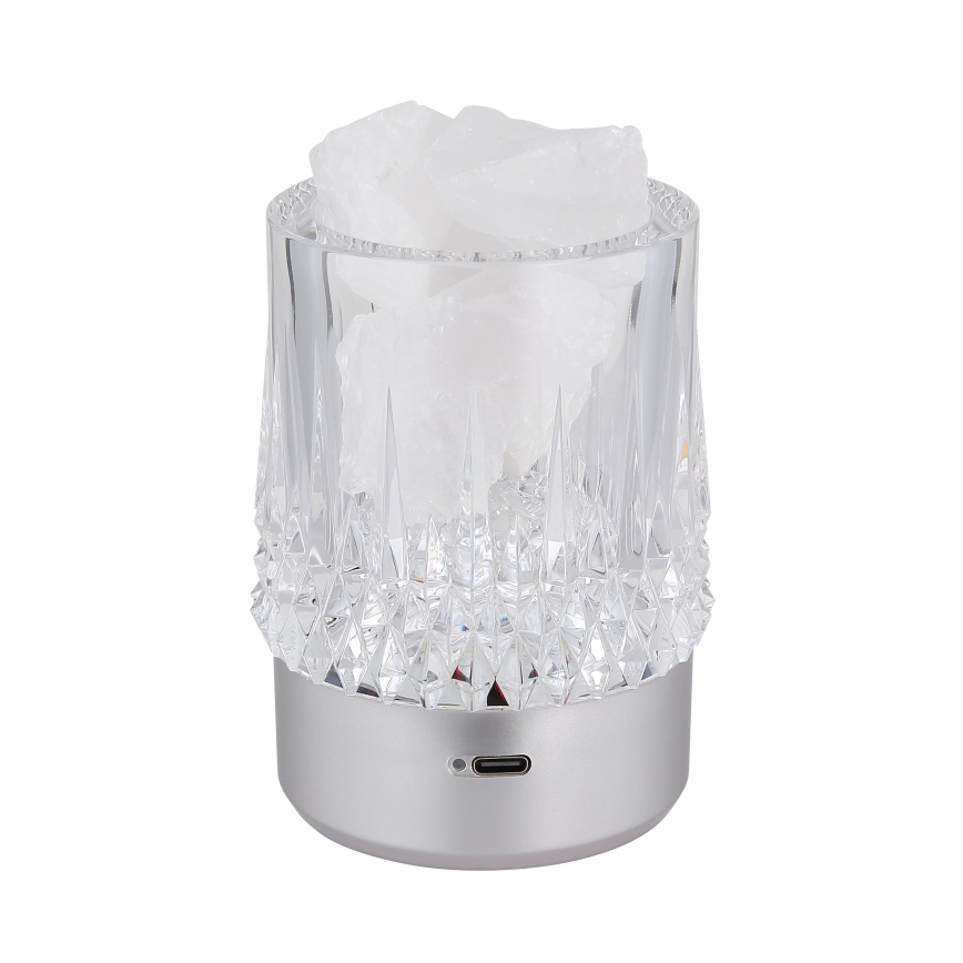 Globo - Lâmpada de mesa tátil regulável LED/1W/5V 3000K 1200 mAh prateada