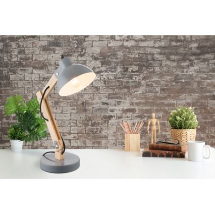 Globo - Candeeiro de mesa 1xE27/40W/230V faia