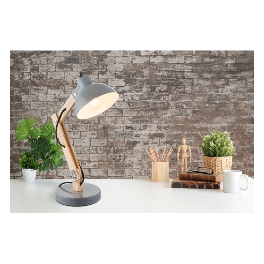 Globo - Candeeiro de mesa 1xE27/40W/230V faia