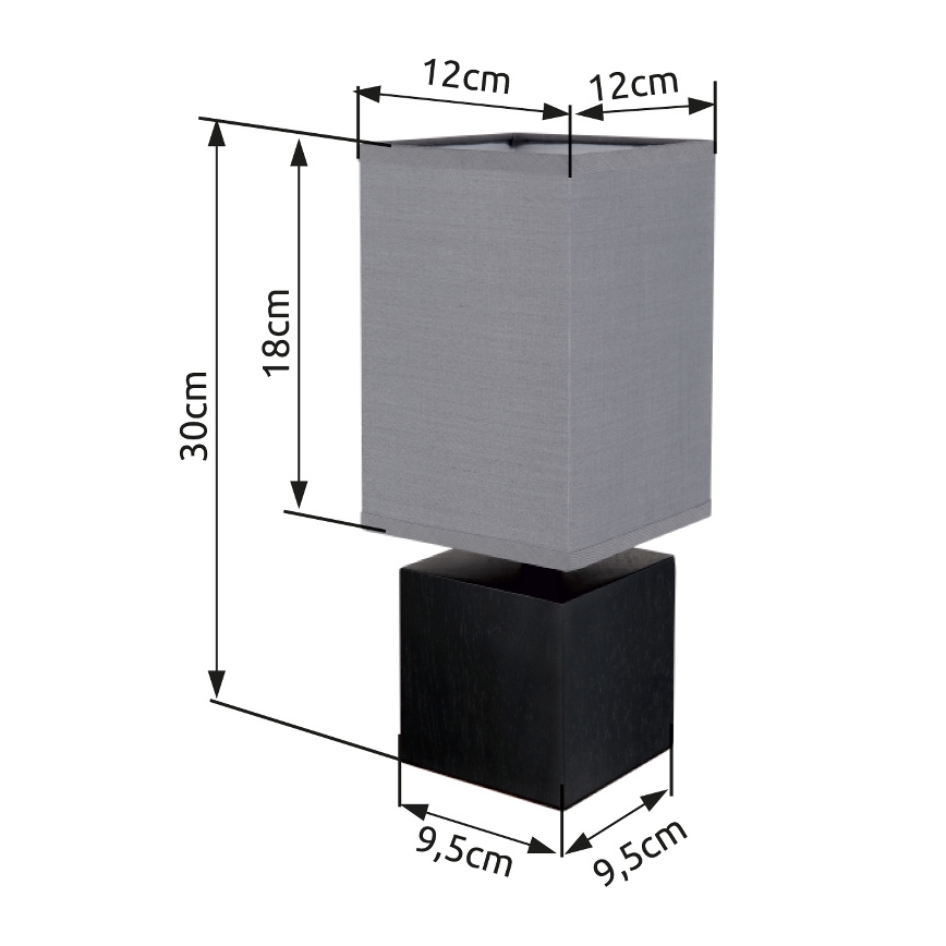 Globo 21628ALU - Candeeiro de mesa VALENTINO 1xE27/7W/230V preto/antracite