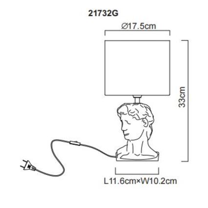 Globo - Candeeiro de mesa 1xE14/40W/230V cinzento