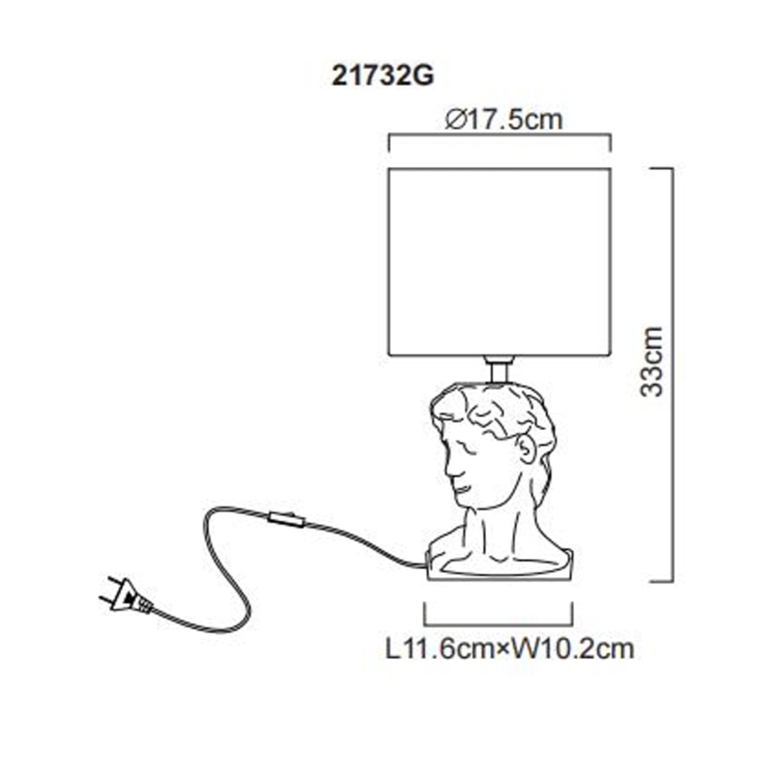 Globo - Candeeiro de mesa 1xE14/40W/230V cinzento
