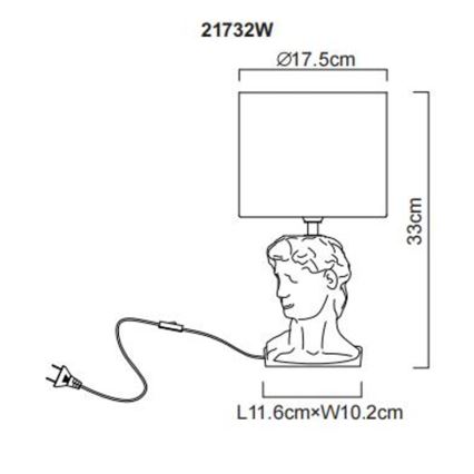 Globo - Candeeiro de mesa 1xE14/40W/230V branco