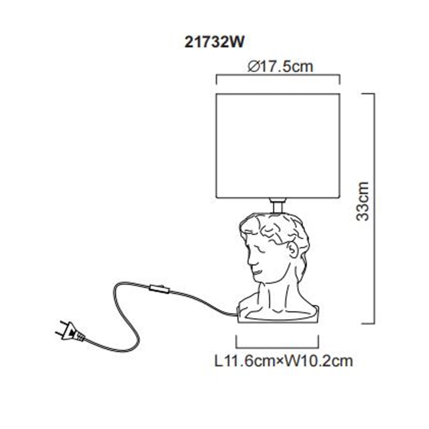 Globo - Candeeiro de mesa 1xE14/40W/230V branco