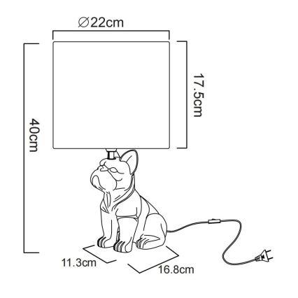 Globo - Candeeiro de mesa 1xE27/60W/230V
