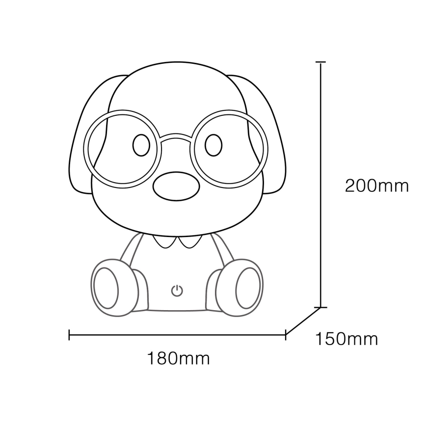 Globo - Lâmpada noturna infantil recarregável LED dimmerizável LED/1W/5V 500 mAh azul