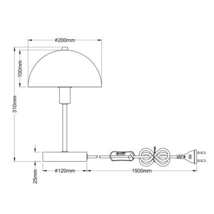 Globo - Candeeiro de mesa 1xE14/40W/230V preto