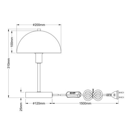 Globo - Candeeiro de mesa 1xE14/40W/230V