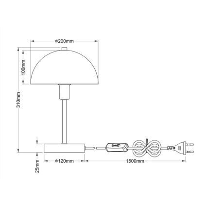 Globo - Candeeiro de mesa 1xE14/40W/230V branco