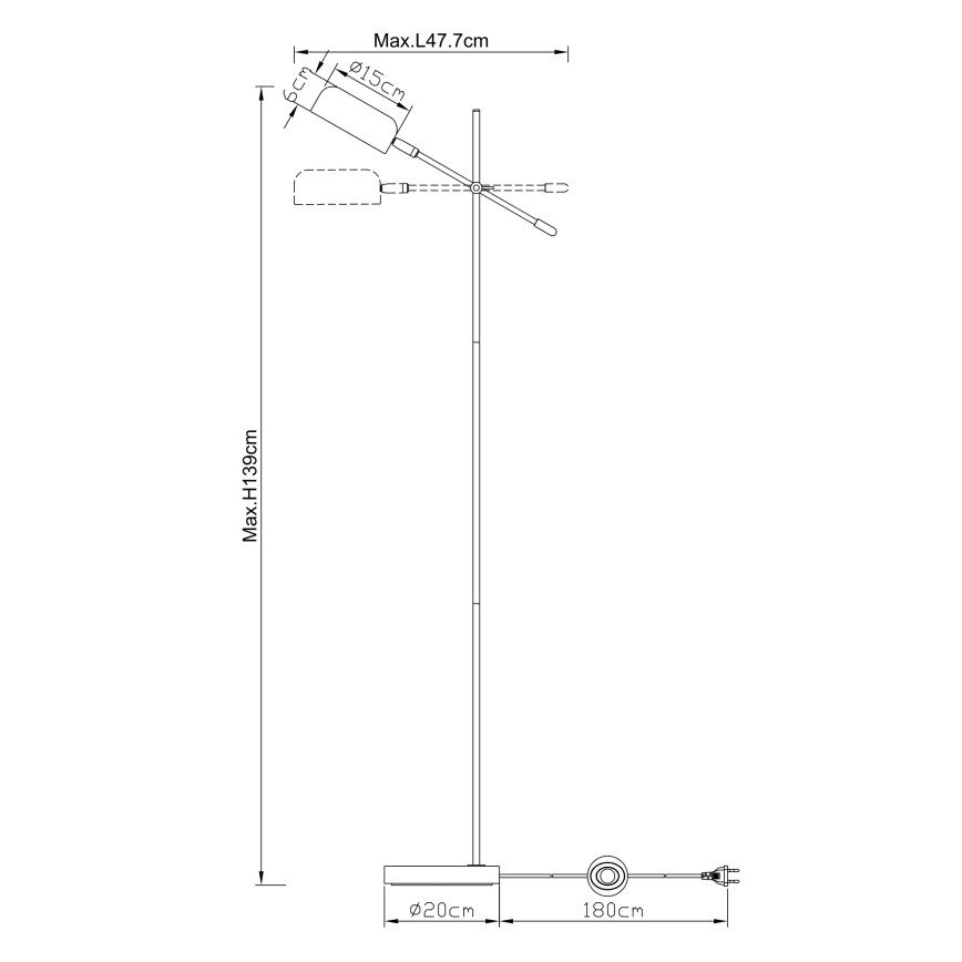 Globo - Candeeiro de chão 1xE14/25W/230V