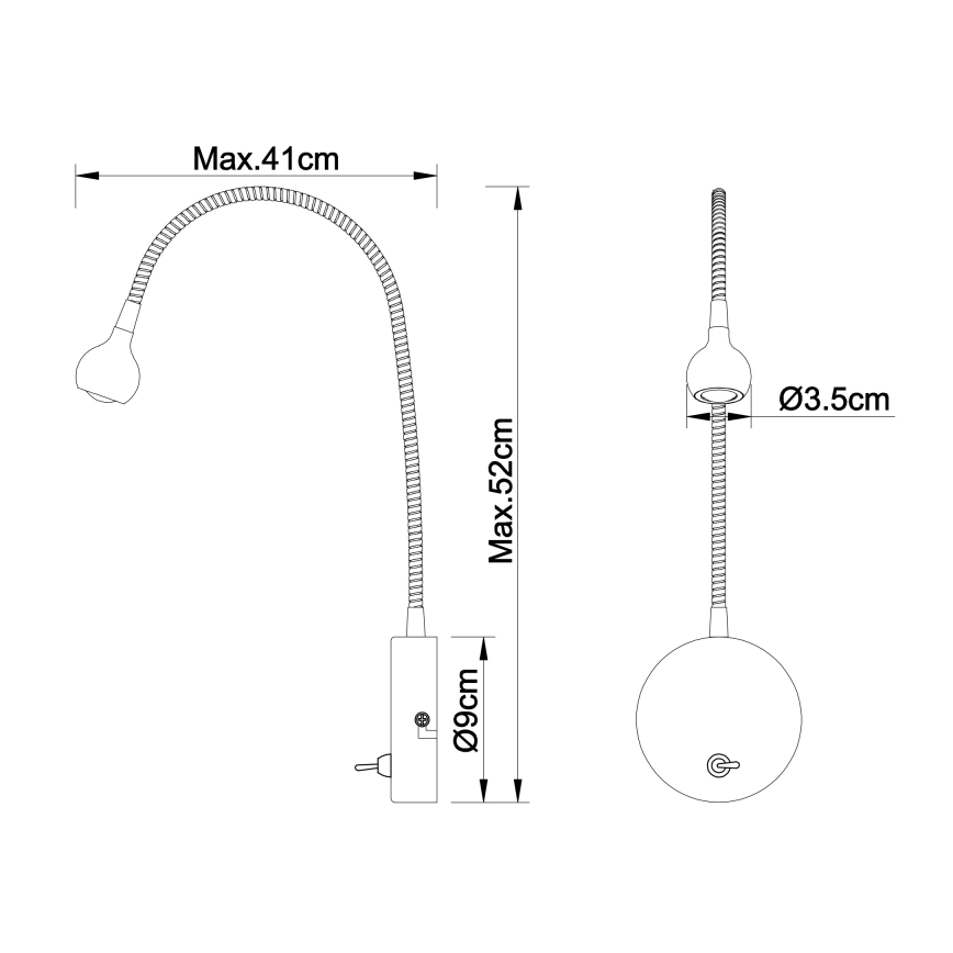 Globo - LED Luminária Flexível LED/3W/230V cromado brilhante