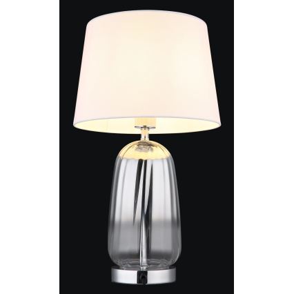 Globo - Candeeiro de mesa 1xE27/40W/230V branco/prateado
