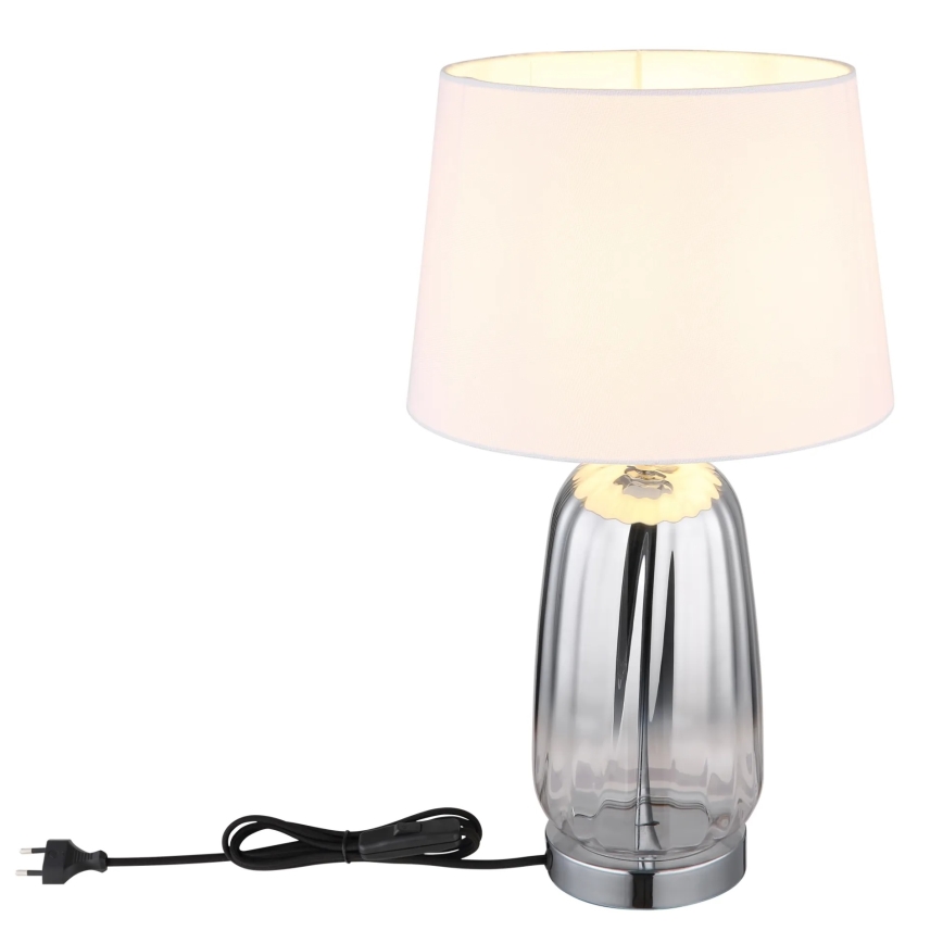 Globo - Candeeiro de mesa 1xE27/40W/230V branco/prateado