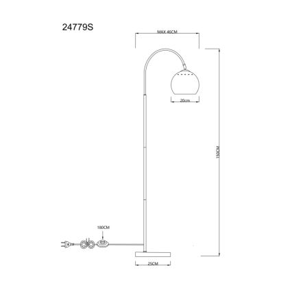 Globo - Candeeiro de chão 1xE27/60W/230V bege