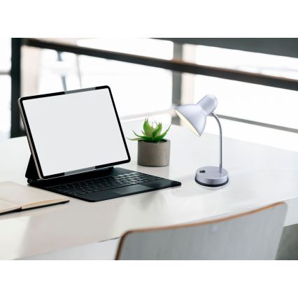 Globo - Candeeiro de mesa 1xE27/40W/230V prateado