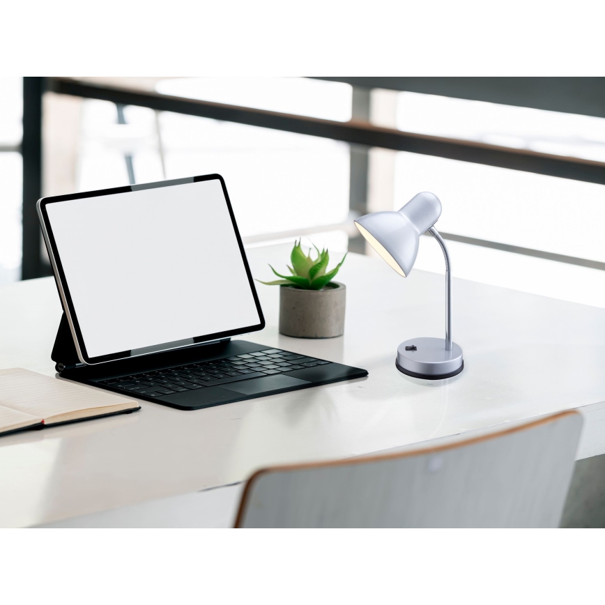 Globo - Candeeiro de mesa 1xE27/40W/230V prateado