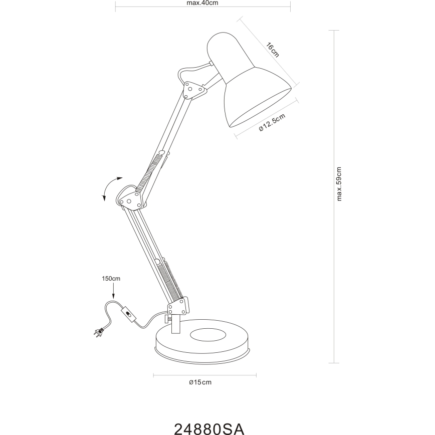 Globo - Candeeiro de mesa 1xE27/40W/230V