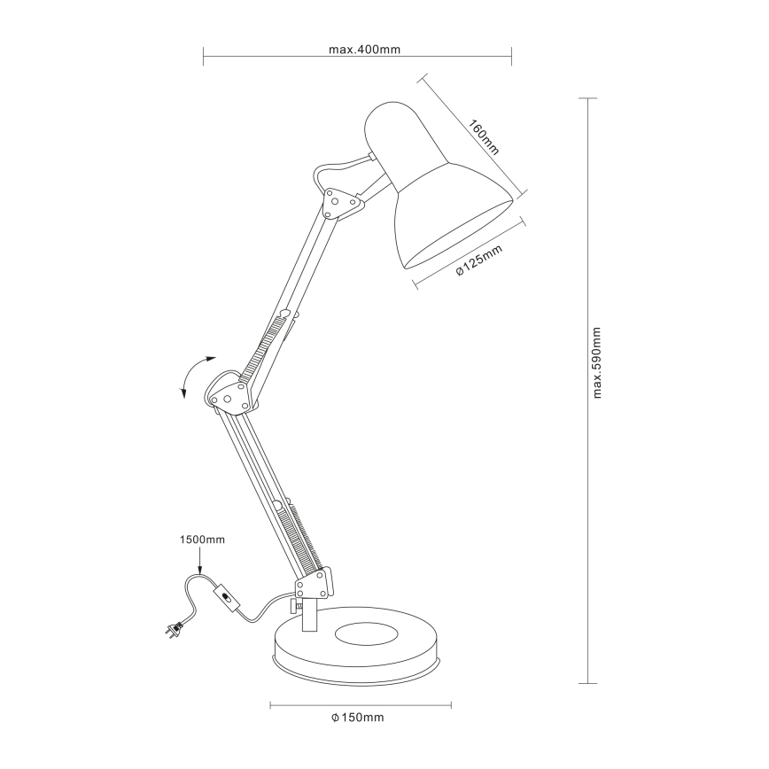 Globo - Lâmpada de mesa 1xE27/40W/230V
