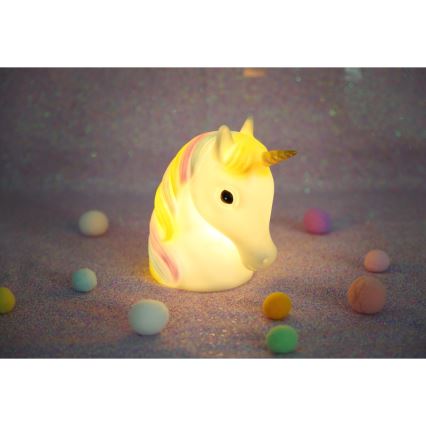 Globo - Luminária Noturna Infantil LED/1W/230/4,5V 3xAA Unicórnio