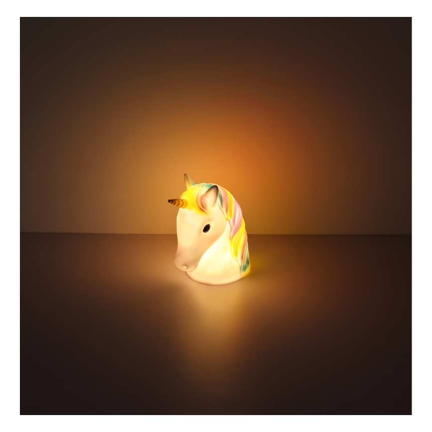 Globo - Luminária Noturna Infantil LED/1W/230/4,5V 3xAA Unicórnio