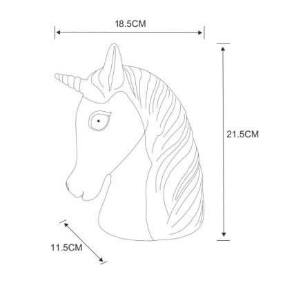 Globo - Luminária Noturna Infantil LED/1W/230/4,5V 3xAA Unicórnio