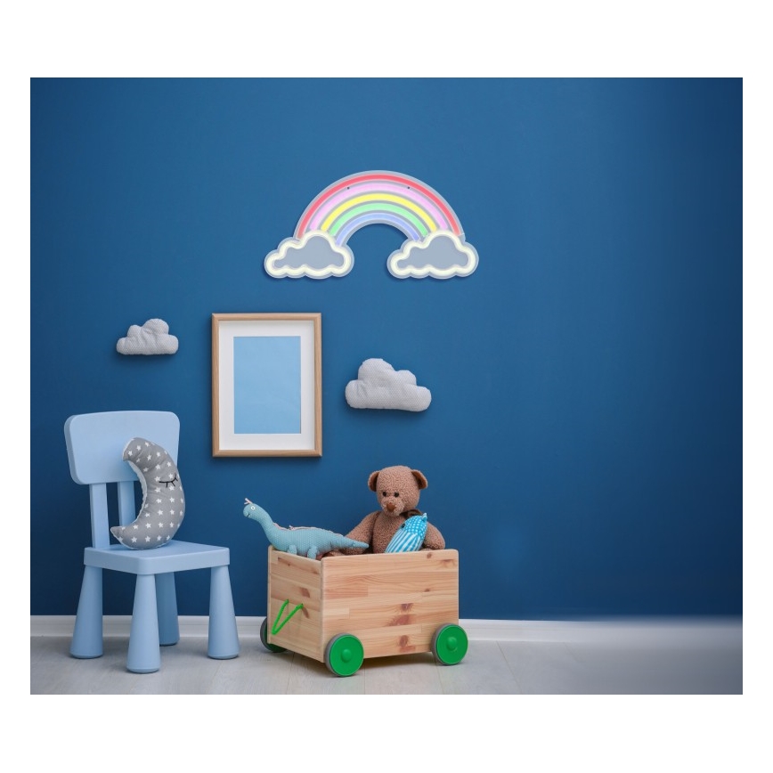 Globo - Decoração de parede LED Neon LED/3W/USB arco-íris