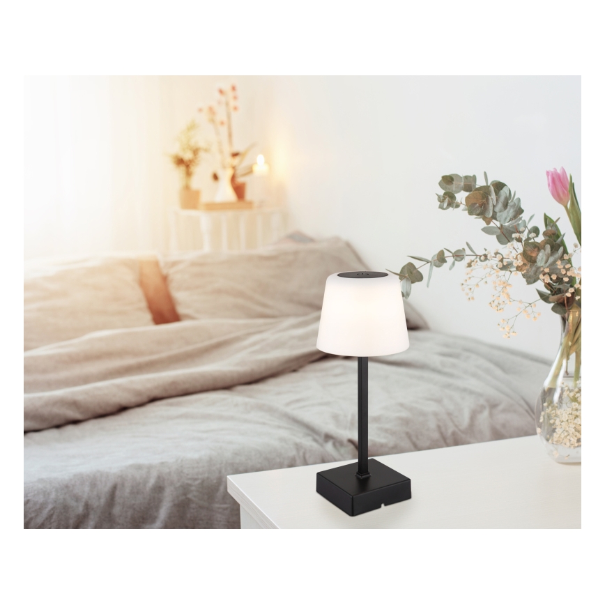 Globo - Lâmpada de mesa tátil LED regulável LED/2W/5V 3000/4500/6500K 800 mAh preta