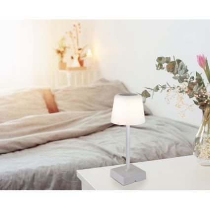 Globo - Lâmpada de mesa tátil LED regulável LED/2W/5V 3000/4500/6500K 800 mAh prateada