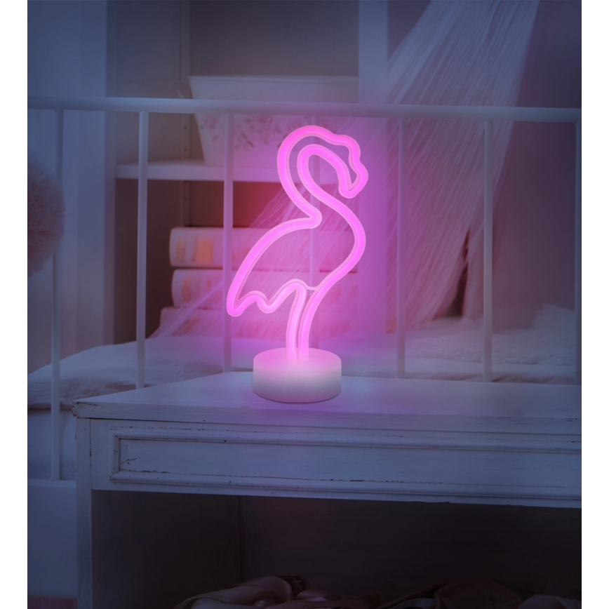 Globo - Decoração de mesa LED Neon LED/2W/3xAA flamingo