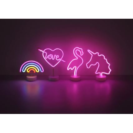 Globo - Decoração de mesa LED Neon LED/2W/3xAA flamingo
