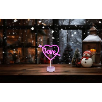 Globo - Decoração de mesa LED Neon LED/2W/3xAA coração