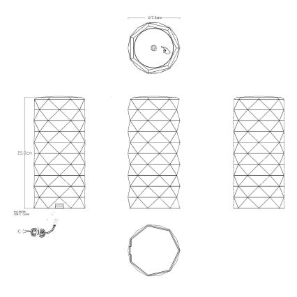Globo - Lâmpada de mesa recarregável LED RGB com toque LED/0,6W/3,7V 500mAh