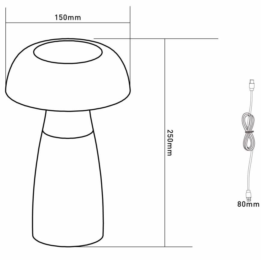 Globo - Lâmpada de mesa recarregável LED regulável LED/1,5W/5V 800mAh 2700K/4000K/6500K