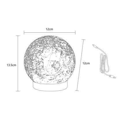Globo - Lâmpada de mesa decorativa recarregável LED 25xLED/0,06W/5V 600 mAh IP44