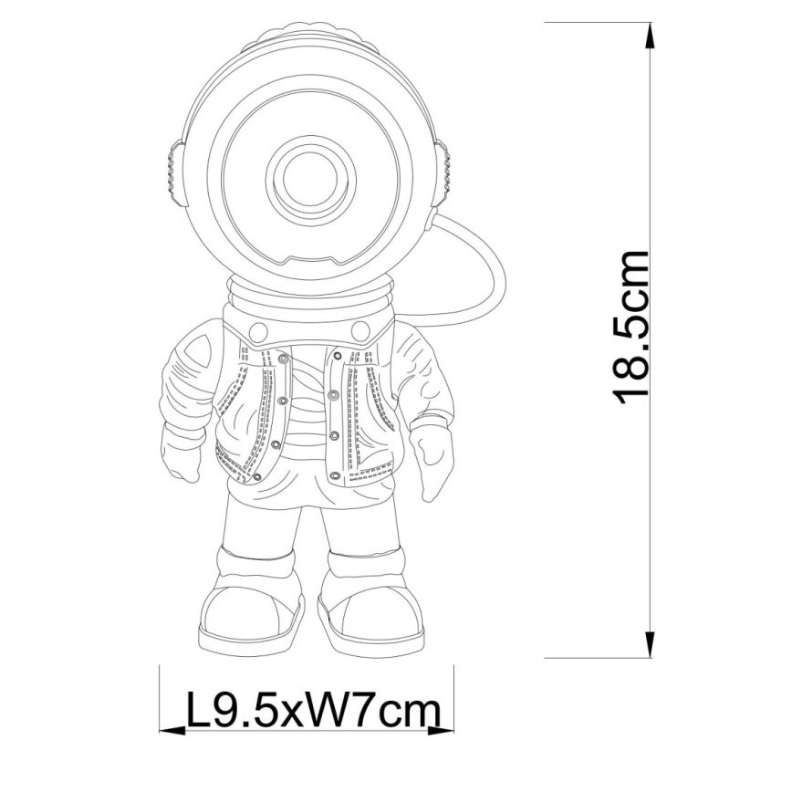Globo - Projetor LED regulável 3W/5V Astronauta