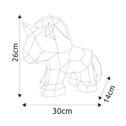 Globo - Luminária decorativa de mesa recarregável e dimerizável LED/4W/5V 1800 mAh Unicórnio