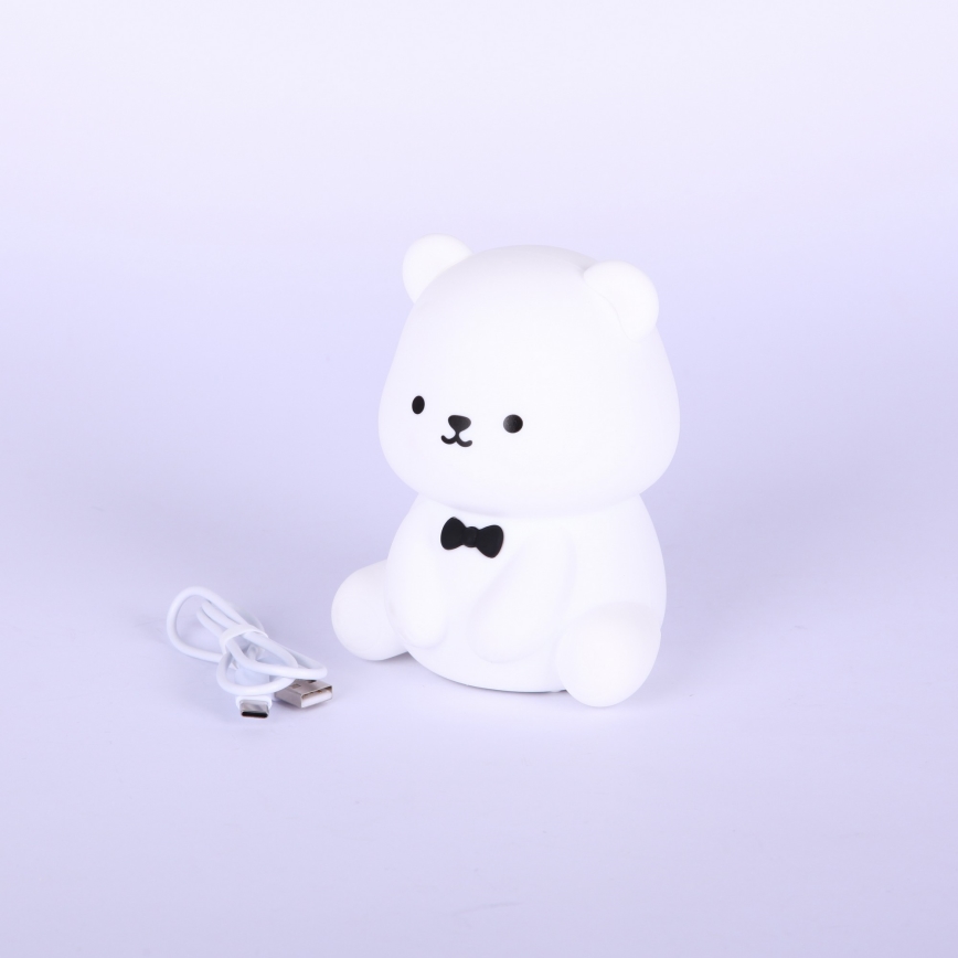 Globo - Luz noturna infantil recarregável LED RGBW regulável LED/1W/5V 1200 mAh urso