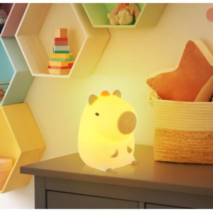 Globo - LED RGBW Luz noturna infantil recarregável dimerizável LED/1,5W/5V 1200 mAh capivara